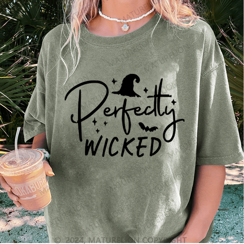 Maturelion Halloween Perfectly Wicked Washed T-Shirt