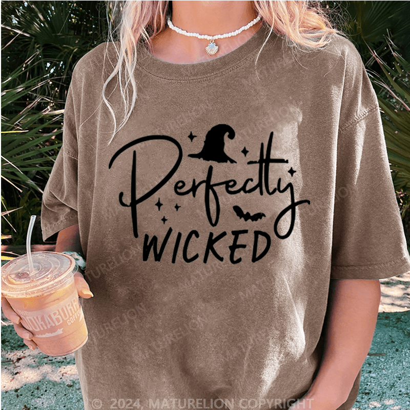 Maturelion Halloween Perfectly Wicked Washed T-Shirt