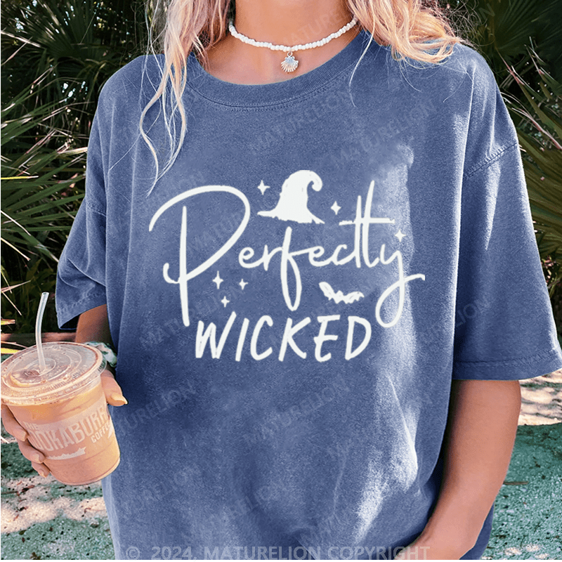 Maturelion Halloween Perfectly Wicked Washed T-Shirt