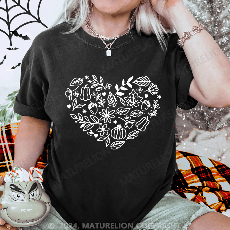 Maturelion Halloween Pumpkin Washed T-Shirt