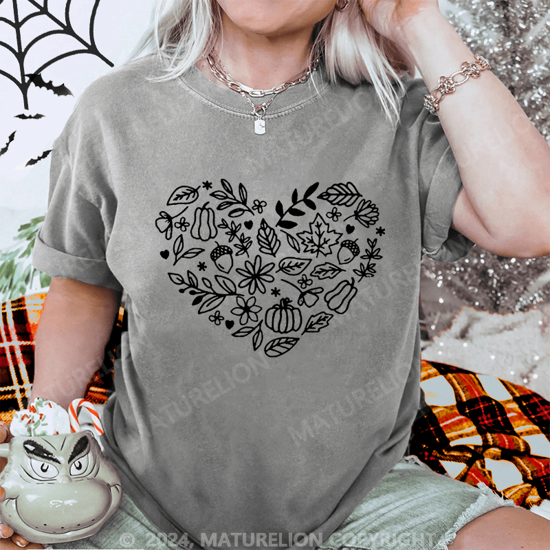 Maturelion Halloween Pumpkin Washed T-Shirt