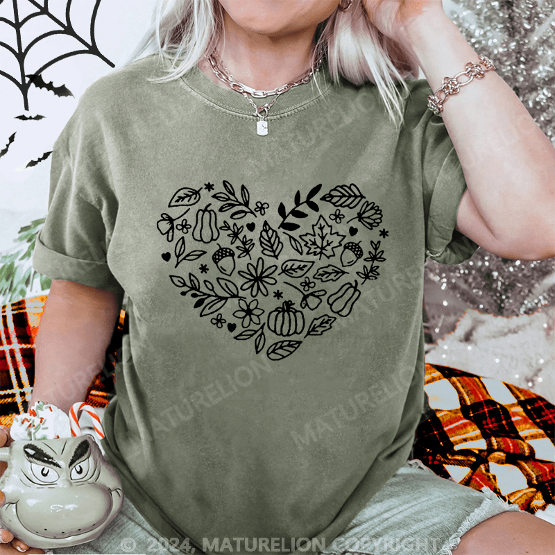 Maturelion Halloween Pumpkin Washed T-Shirt