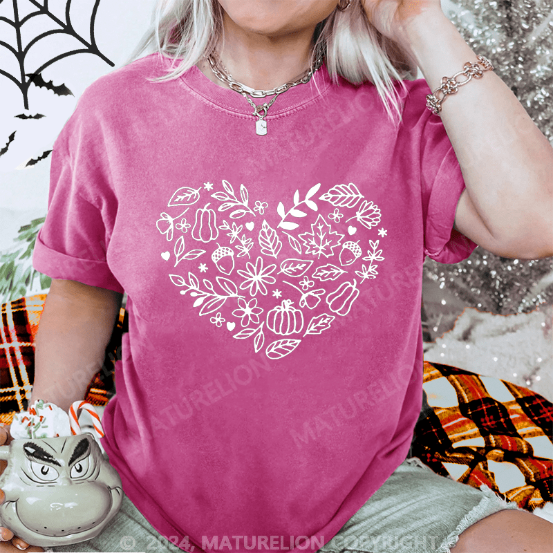 Maturelion Halloween Pumpkin Washed T-Shirt