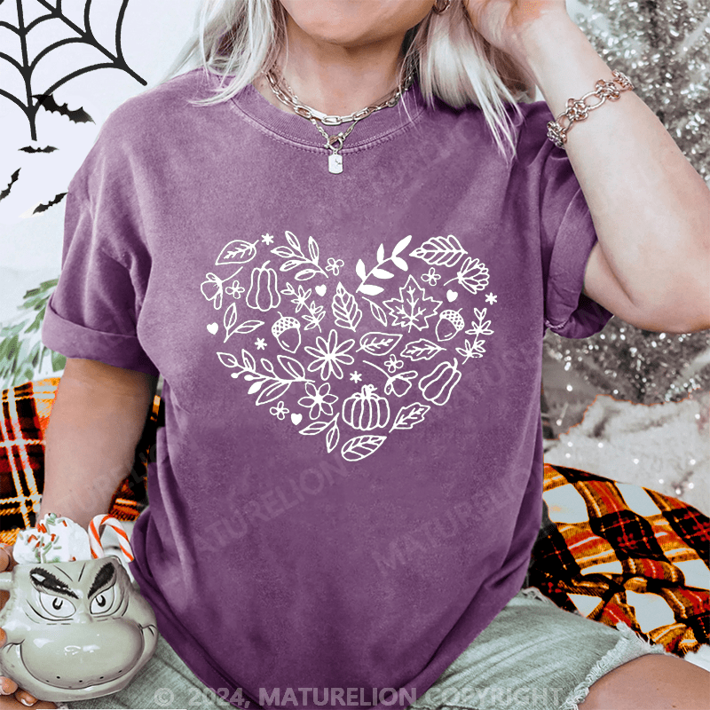 Maturelion Halloween Pumpkin Washed T-Shirt