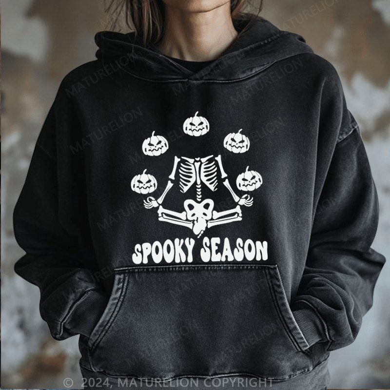 Maturelion Halloween Spooky Season Washed Hoodie