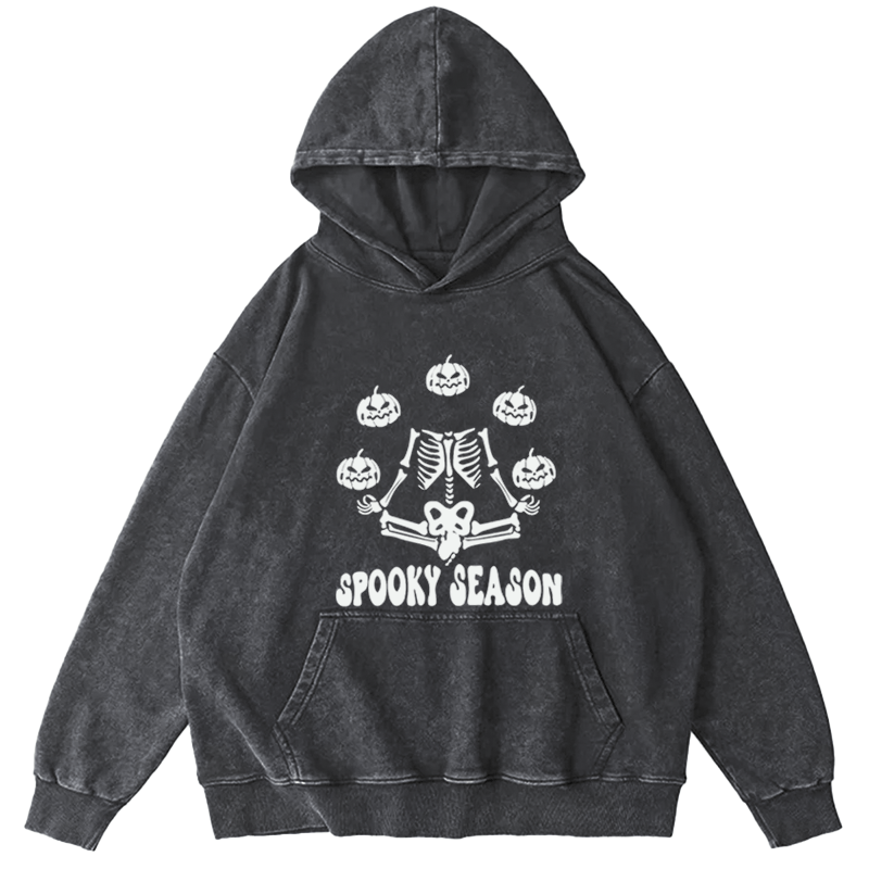 Maturelion Halloween Spooky Season Washed Hoodie