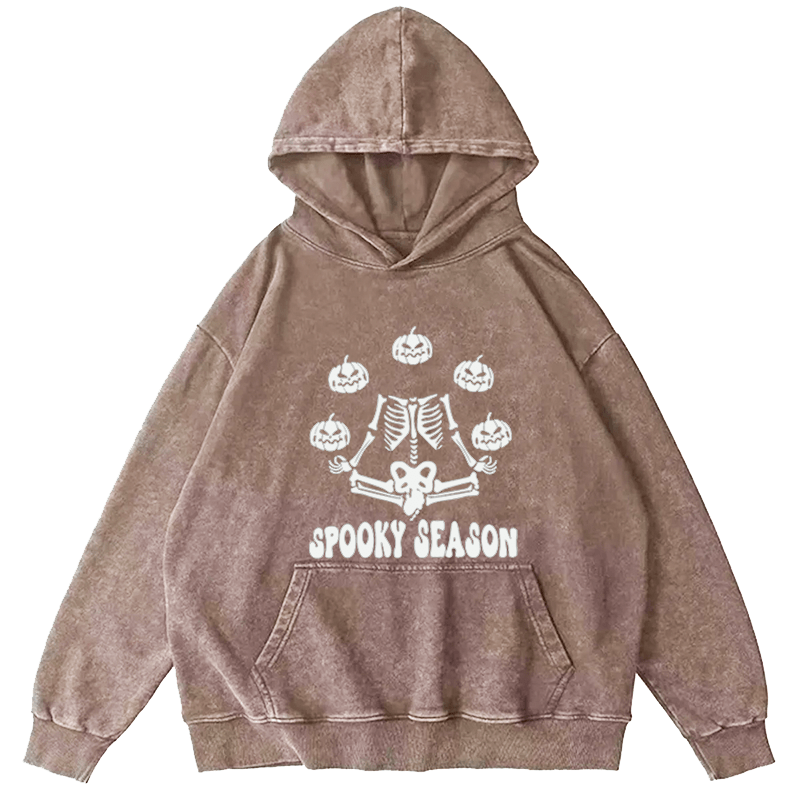 Maturelion Halloween Spooky Season Washed Hoodie