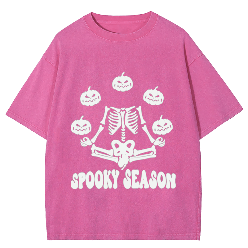 Maturelion Halloween Spooky Season Washed T-Shirt