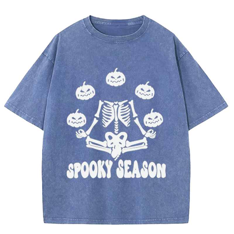 Maturelion Halloween Spooky Season Washed T-Shirt