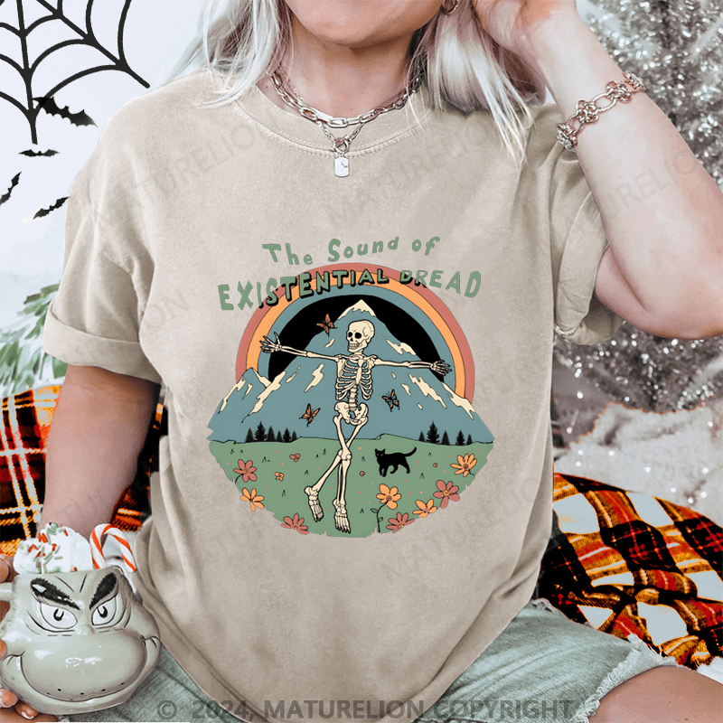 Maturelion Halloween The Sound of Existential Dread Washed T-Shirt