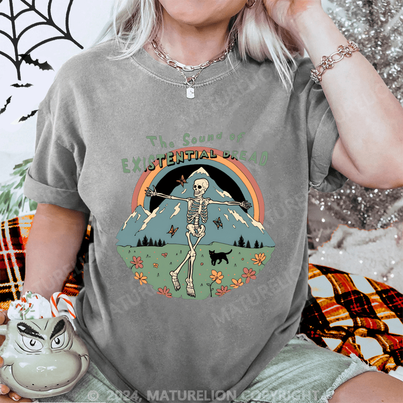 Maturelion Halloween The Sound of Existential Dread Washed T-Shirt