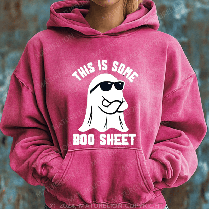 Maturelion Halloween This Is Some Boo Sheet DTG Printing Halloween Hoodie