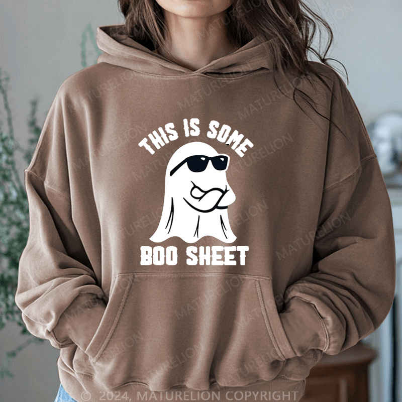 Maturelion Halloween This Is Some Boo Sheet DTG Printing Halloween Hoodie