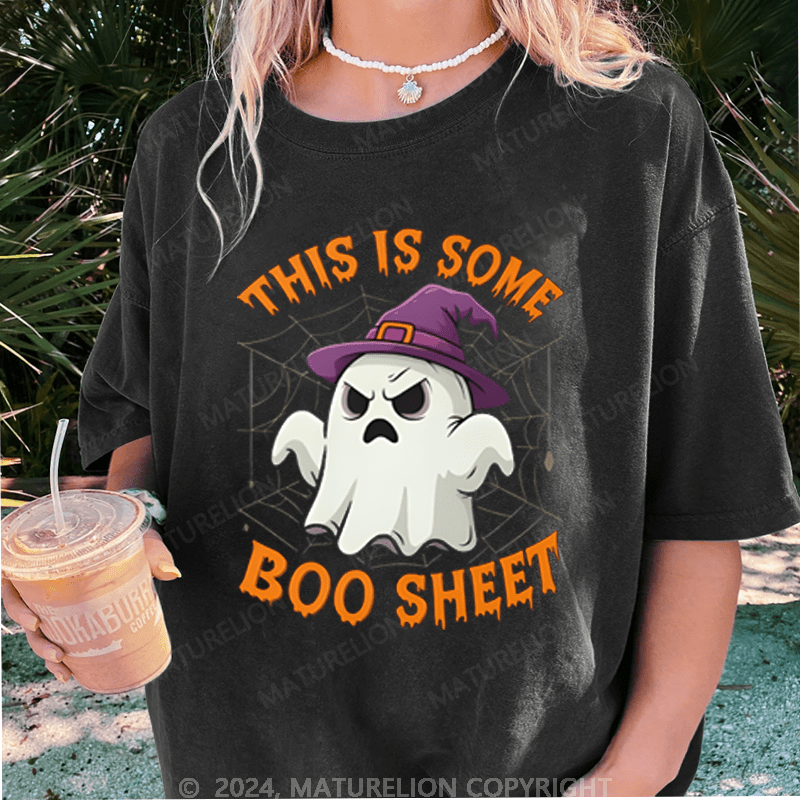 Maturelion Halloween Tis The Some Boo Halloween Washed T-Shirt