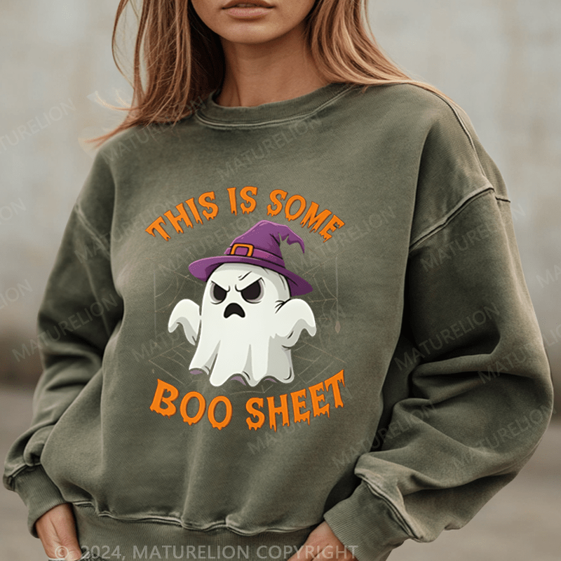 Maturelion Halloween Tis The Some Boo Washed Halloween Sweatshirt