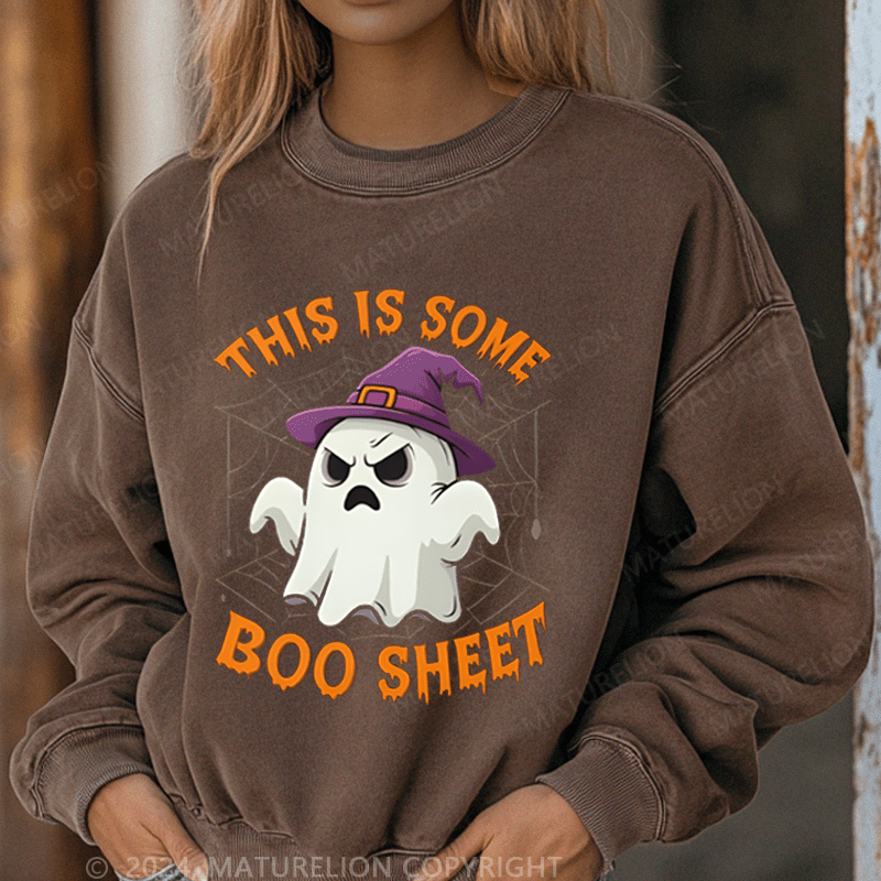 Maturelion Halloween Tis The Some Boo Washed Halloween Sweatshirt