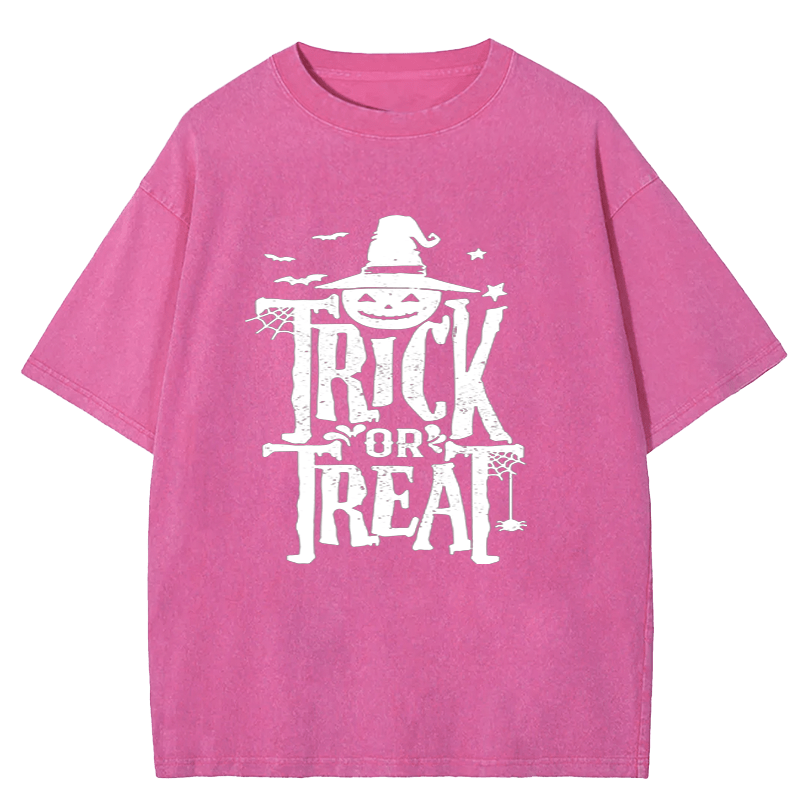 Maturelion Halloween Trick Or Treat Washed T-Shirt