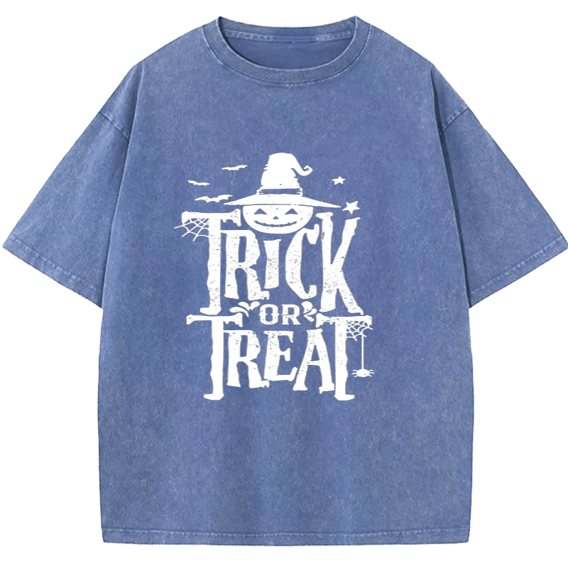 Maturelion Halloween Trick Or Treat Washed T-Shirt