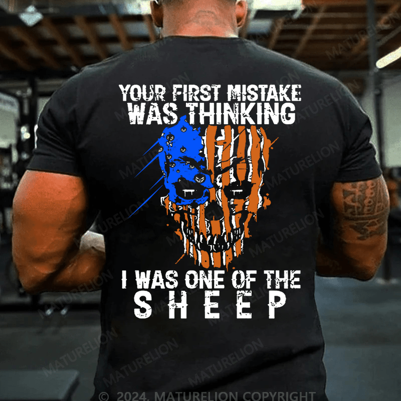 Maturelion Halloween Veteran Your First Mistake Was Thinking I Was One Of The Sheep Graphic Cotton T-shirt