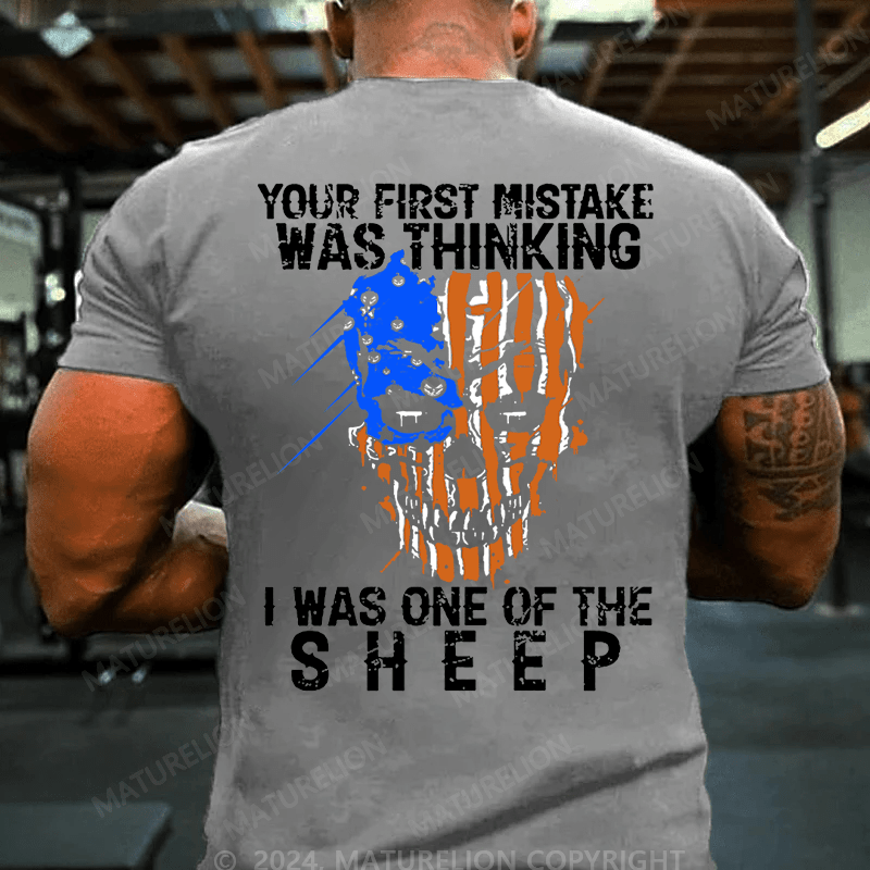 Maturelion Halloween Veteran Your First Mistake Was Thinking I Was One Of The Sheep Graphic Cotton T-shirt