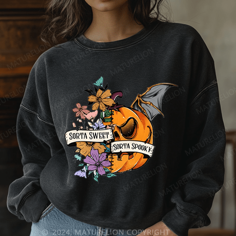 Maturelion Halloween Washed Halloween Sweatshirt