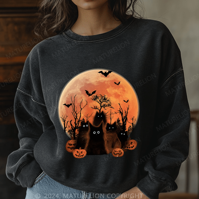 Maturelion Halloween Washed Halloween Sweatshirt