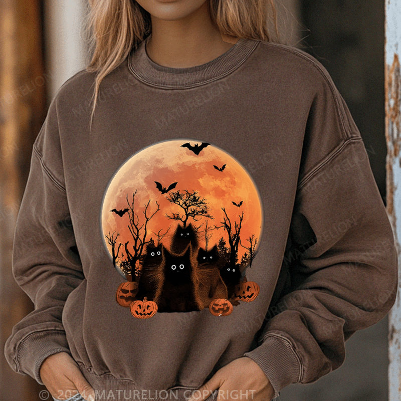 Maturelion Halloween Washed Halloween Sweatshirt