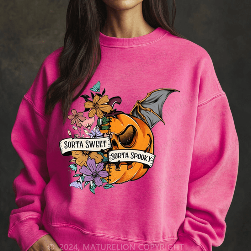 Maturelion Halloween Washed Halloween Sweatshirt