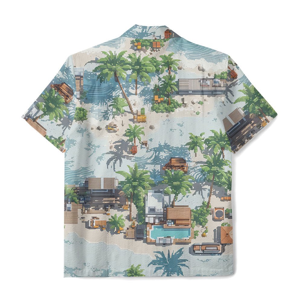 Maturelion Button Down Beach Hawaiian T-shirts