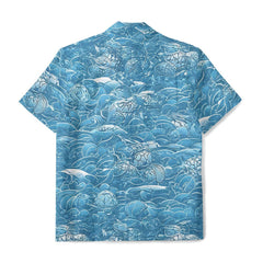 Maturelion  Storm Waves Button-Down Beach Shirt for Unisex Hawaiian T-shirts