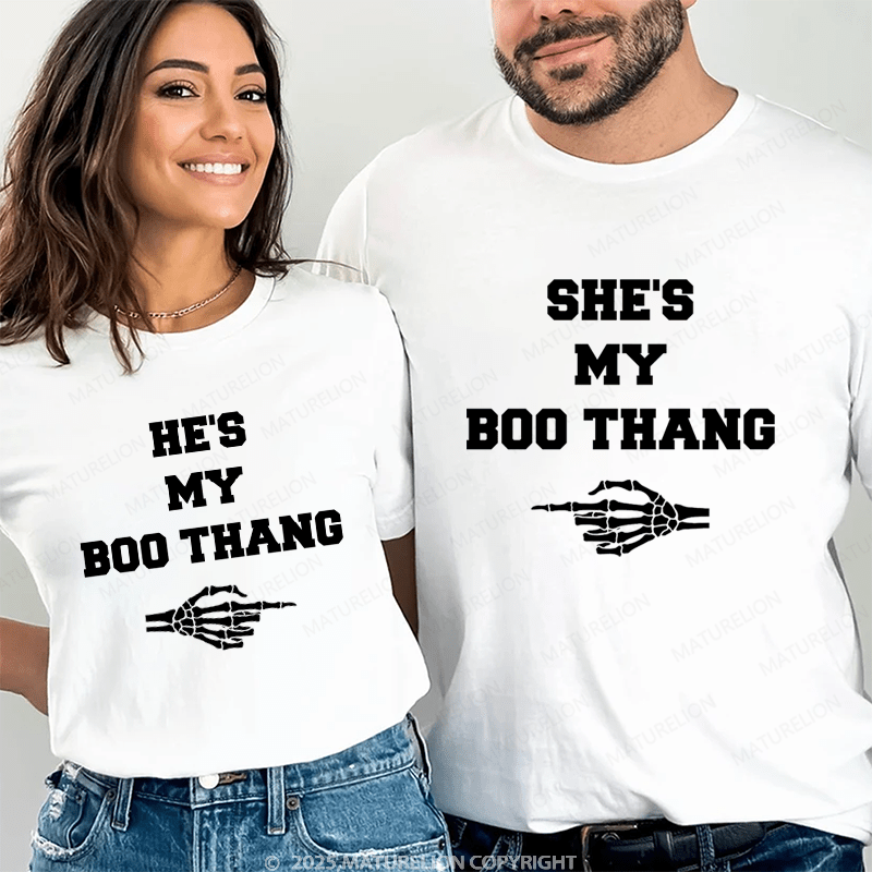 Maturelion He's & She's My Boo Thang Couple T-Shirt