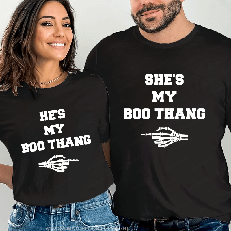 Maturelion He's & She's My Boo Thang Couple T-Shirt