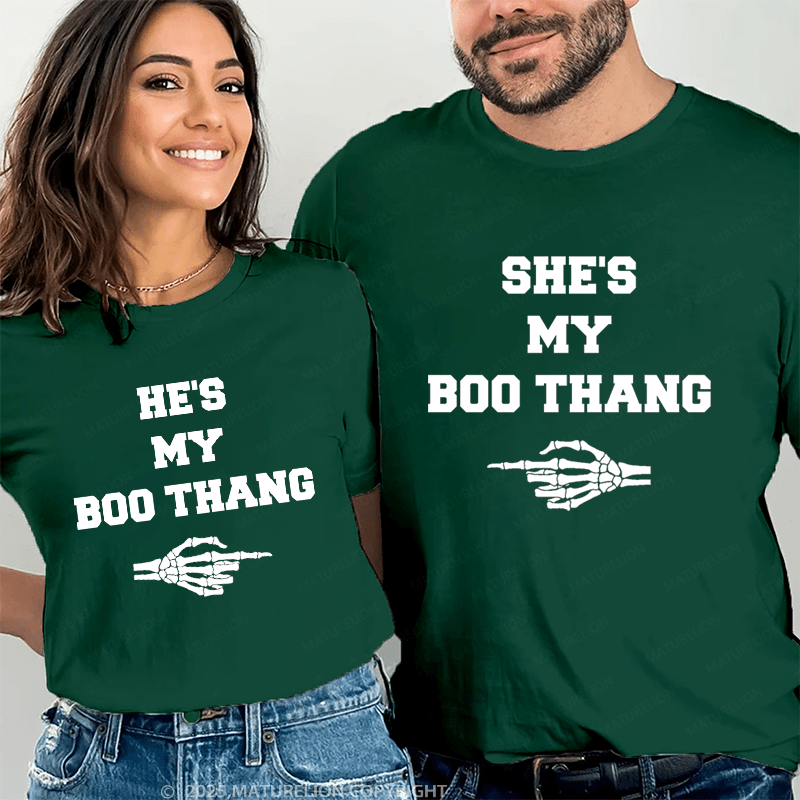 Maturelion He's & She's My Boo Thang Couple T-Shirt