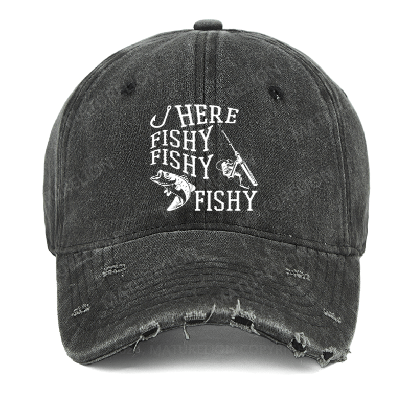 Maturelion Here Fishy Fishy Fishy! Washed Vintage Cap