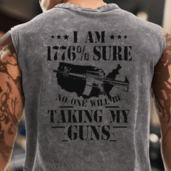 Maturelion I Am 1776 % Sure No One Will Be Taking My Guns USA Flag Tank Top