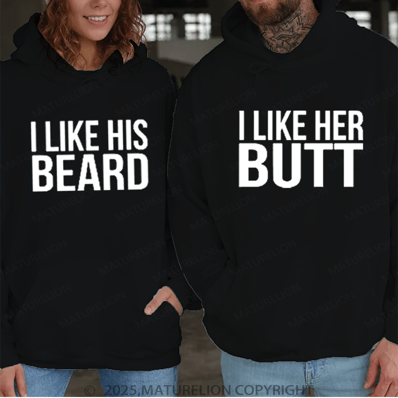 Maturelion I Like Her Butt & I Like His Bread Couple Hoodie