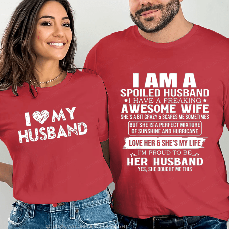 Maturelion I Like My Husband Couple T-Shirt