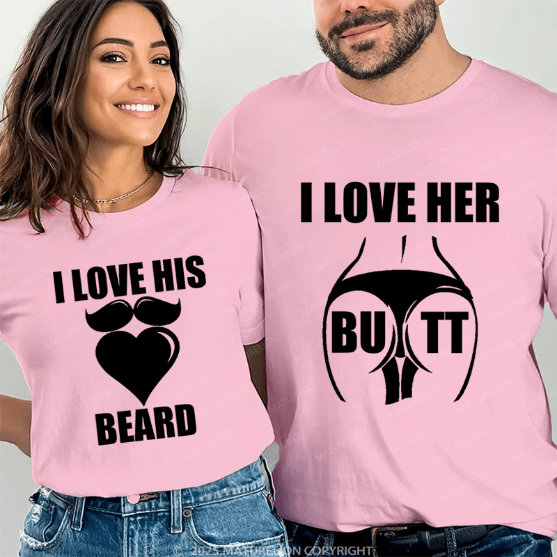 Maturelion I Love Her Butt & I Love His Bread Couple T-Shirt