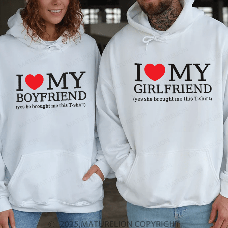 Maturelion I Love My Girlfriend & boyfriend Couple Hoodie