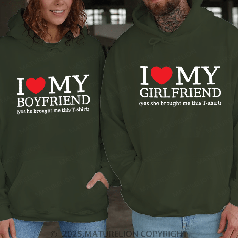 Maturelion I Love My Girlfriend & boyfriend Couple Hoodie