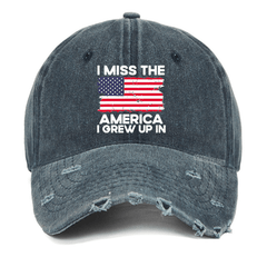 Maturelion I Miss The America I Grew Up In USA Flag Washed Vintage Cap