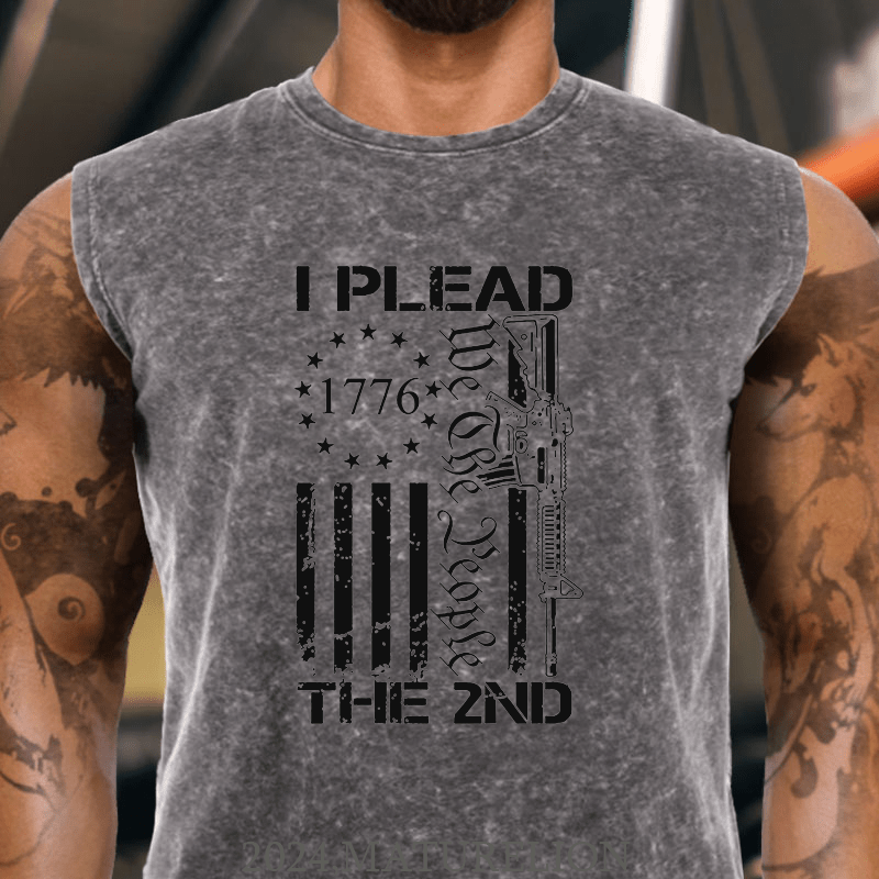 Maturelion I Plead The 2nd Amendment We The People AR15 Pro Gun Cotton  Tank Top