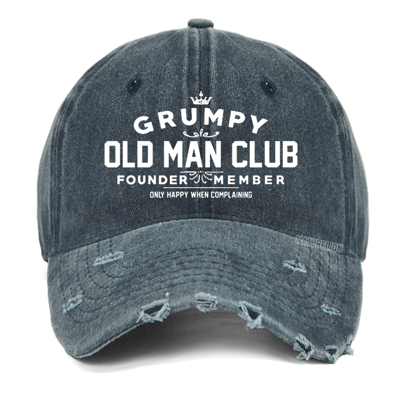 Maturelion Grumpy Old Man Club Washed Vintage Cap