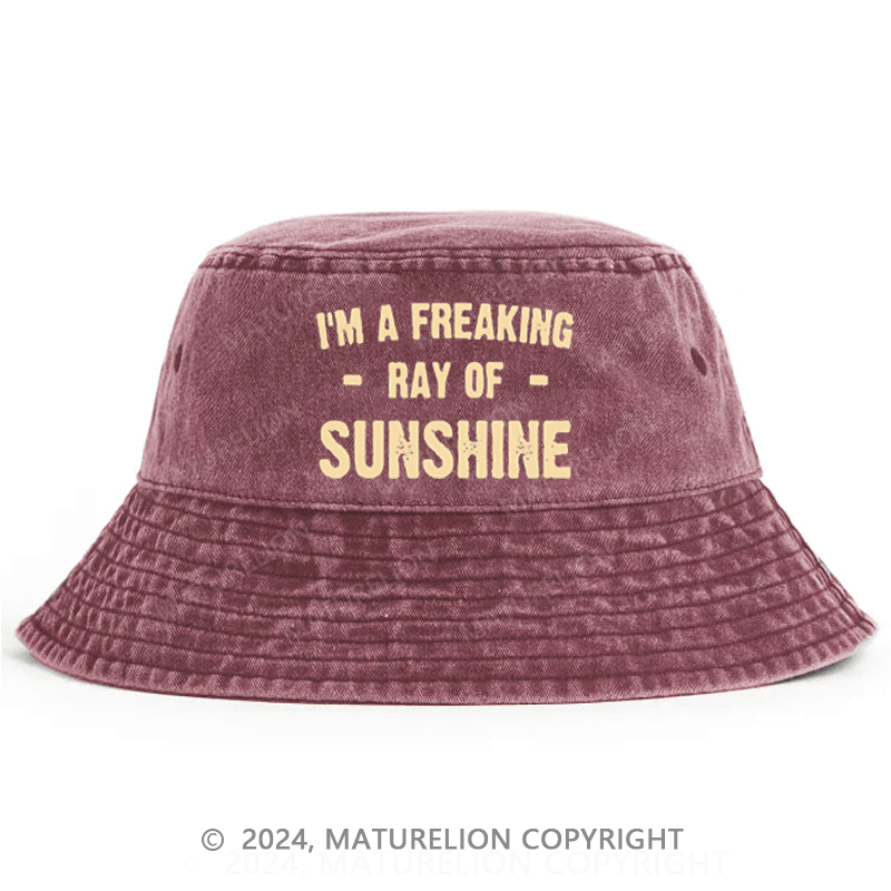 Maturelion I'm A Freaking Ray Of Sunshine Bucket Hat