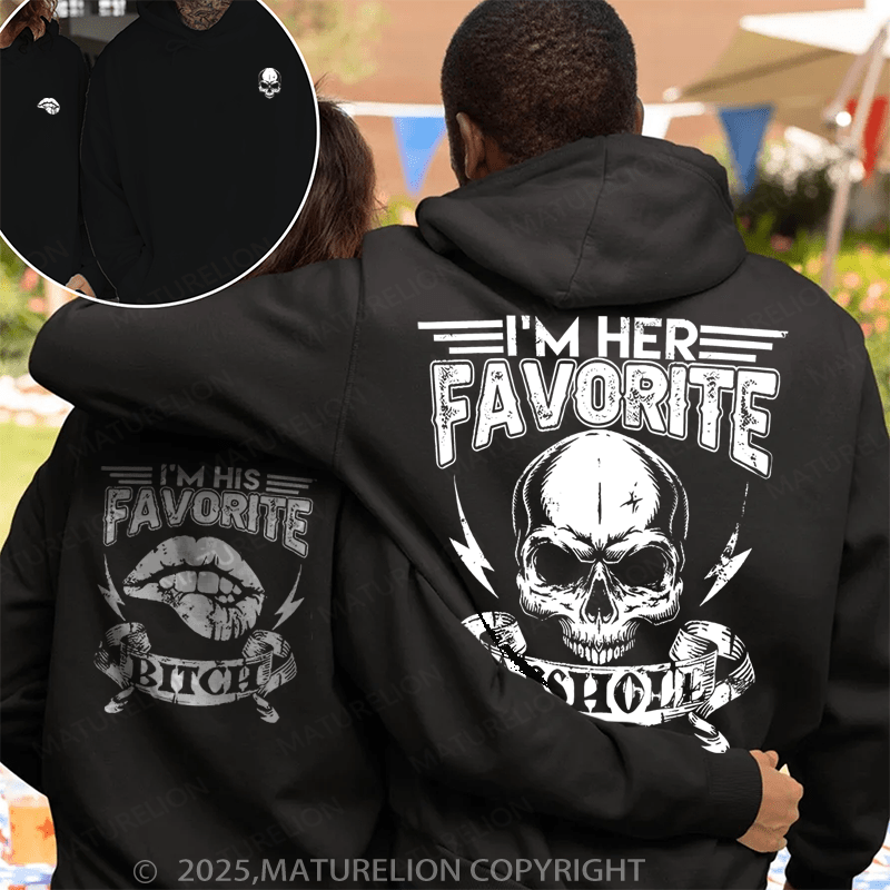 Maturelion I'm Her Favorite Asshole & Bitch Couple Hoodie