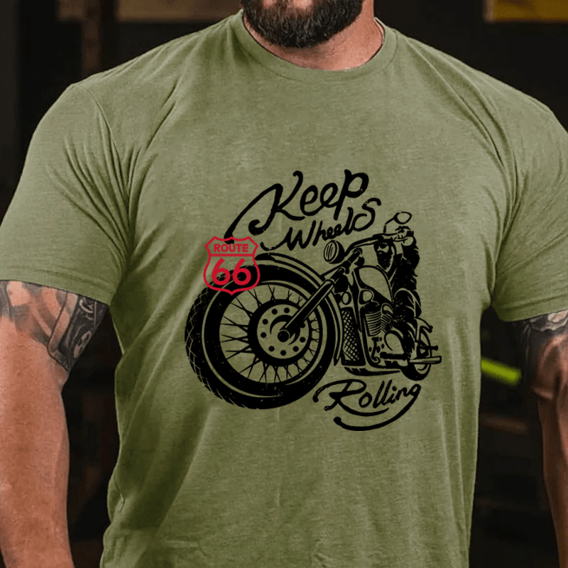 Maturelion  Keep Wheels Rolling Cotton T-Shirt