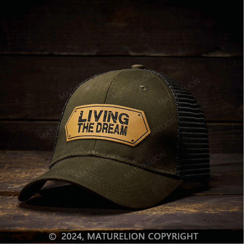 Maturelion Living The Dream Leather Patch Cap