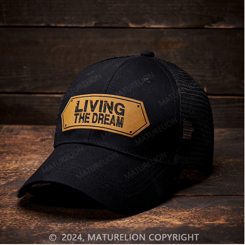 Maturelion Living The Dream Leather Patch Cap