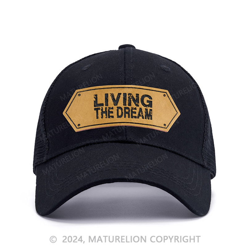 Maturelion Living The Dream Leather Patch Cap