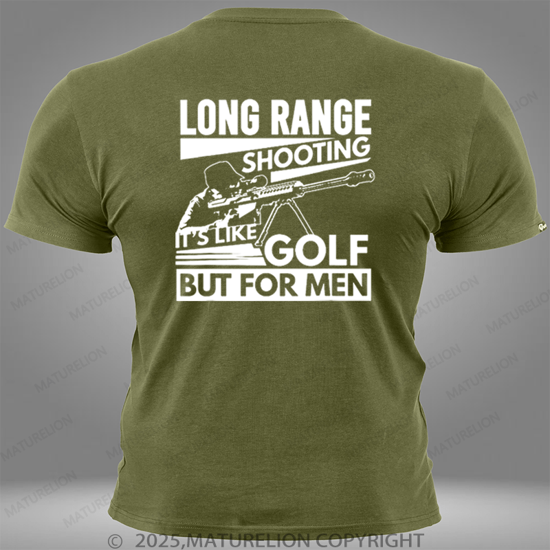 Maturelion Long Range Shooting It's Like Golf But For Men Pocket T-Shirt